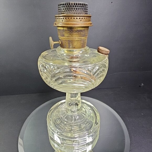 Vintage ALADDIN Clear Washington Drape Lamp Glass Model B Burner Parts Repair US - Picture 5 of 14